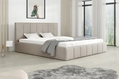 Produktbild von Polsterbett Doppelbett DETROIT 160x200cm Stoff Freya Cappuccino