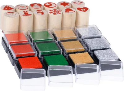Produktbild von Holzstempel Weihnachten mit Sunny, 24er Set