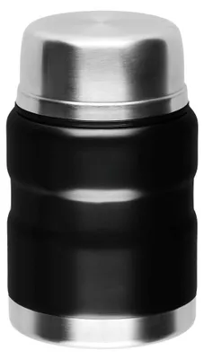 Produktbild von Thermoskanne Edelstahl 0,5 l, 24h Isolierung, Deckel als Schüssel, faltbarer Löffel