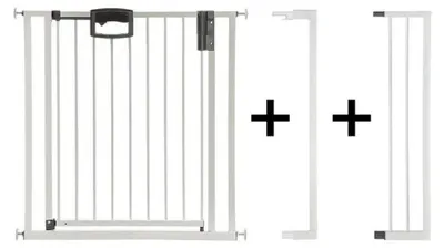 Image de Barrière de sécurité pour porte et escalier GEUTHER Easylock Plus | 104,5–112,5 cm | Sécurité pour bébés et enfants | Barrière à fixation sans perçage | Métal |