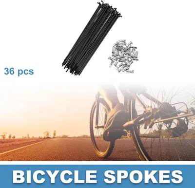 Image de Rayons De Vélo 14G 130Mm Rayons De Vélo De Montagne En Acier Noir 36 Pièces