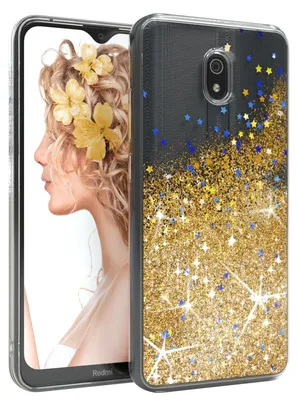 Produktbild von EAZY CASE - Glitzer Hülle kompatibel mit  Xiaomi Redmi 8a Glitzer Schutzhülle, Soft Case, Backcover Transparent mit Motiv
