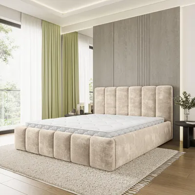 Produktbild von Masseno Polsterbett ATTORA LM 180x200 cm, Polsterbett mit Bettkästen - Creme, LUMO 55