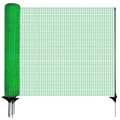 Produktbild von Mobile Zaunanlage Tiergehege Freilaufzaun - 120 cm hoch - 15 m - 9 Pfähle - Grün - Für Garten und Camping