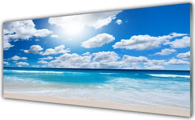 Produktbild von Glasbilder 125x50 Wandbild Druck auf Glas Nordsee Strand Wolken Landschaft