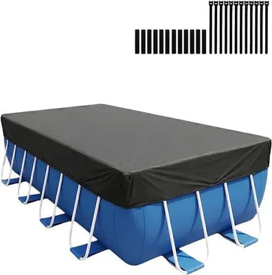 Produktbild von Schwimmbadabdeckung, rechteckig, 225 x 150 cm - wasserdichte Plane - Schutz im Sommer und im Winter