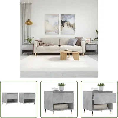Produktbild von The Living Store Couchtische 2 Stk. Betongrau 50x46x50 cm Holzwerkstoff