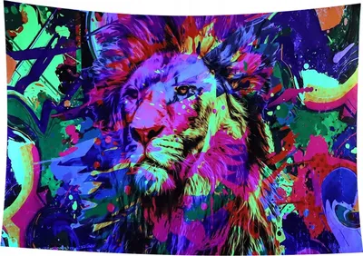 Immagine prodotto di Decorazione murale UV FLUORESCENTE GOBELIN ODBLASK 150x150cm XL Lion