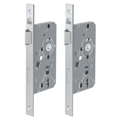 Produktbild von BASI - Einsteck-Zimmertürschloss - SET - 2x ES 921 - Lochung: Buntbart - Stulp käntig - DIN Links - 2x9210-5512