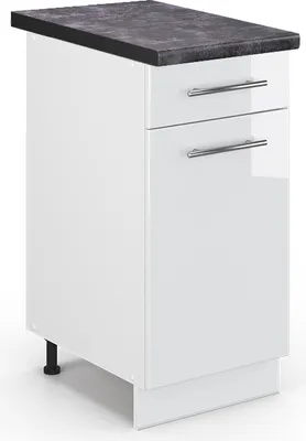 Produktbild von Küchenunterschrank Vicco Fame-Line Weiß Hochglanz 40 cm , AP Anthrazit, Model 46000