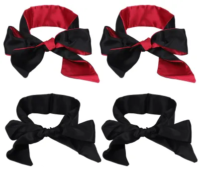 Produktbild von 4 Stück Seidentuch-Augenabdeckung, schlafender Augenschirm, Augenbinde, Krawatte für Valentinstagsgeschenk, 150 cm