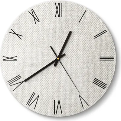 Produktbild von DEQORI Glasuhr Ø30 cm Römisch 'Leinengewebe Nahaufnahme' Wanduhr Glas Uhr Design leise