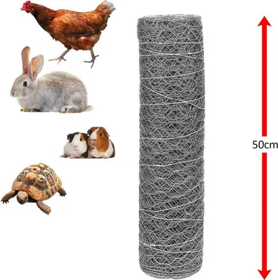 Zdjęcie produktu dla Sześciokątna ocynkowana siatka winylowa, ocynkowana 25 mm, 0,5x25 m, drut 0,75 mm