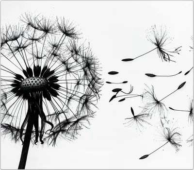 Produktbild von Spritzschutz Herdabdeckplatte Schneidebrett aus Glas Pusteblume 1-Teilig (60x52cm)