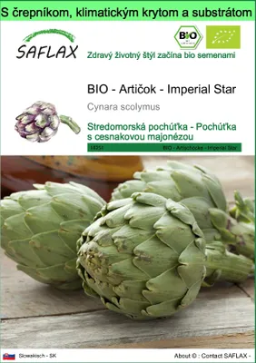 Obrázok produktu pre SAFLAX Garden to go - BIO - Artičok - Imperial Star - Cynara scolymus - 5 Semená - S črepníkom, klimatickým vekom a pestovateľským substrátom