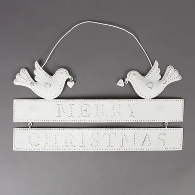 Produktbild von Sass & Belle Metallschild Merry Christmas mit Friedenstauben