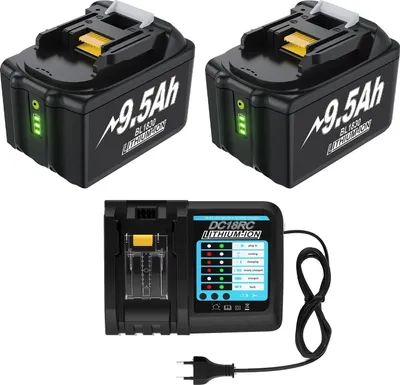 Obrázok produktu pre Batéria, kapacita 9500 mAh, široká kompatibilita, 2 95ah s nabíjačkou, 18V