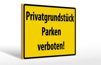 Produktbild von Holzschild Warnschild 30x20cm Privatgrundstück Parkverbot
