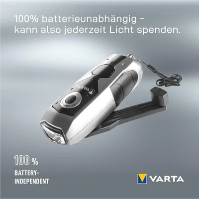 Obrázek produktu pro Svítilna Varta Dynamo Light LED Grey Ruční svítilna, barva:černo-stříbrná