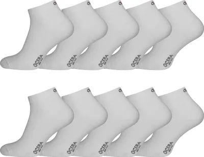 Produktbild von 10 Paar Kurzschaft Socken für Damen & Herren  Standard 100 e Baumwolle - Weiß 43-46