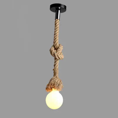 Obrázok produktu pre Lixada 50 cm AC220V E27 jedna hlava Vintage konopné lano visí závesné stropné svetlo lampa priemyselné krajina štýl jedáleň sála reštaurácie bar kaviareň osvetlenie použitie