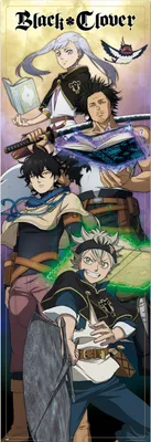 Produktbild von Black Clover Anime Türposter Schwarz 53x158 cm