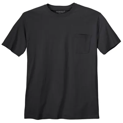 Produktbild von XXL Basic T-Shirt Jerry schwarz Brusttasche Redfield