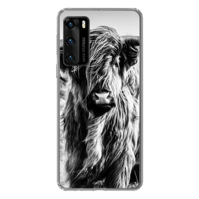 Produktbild von MuchoWow® Handyhülle Schutzhülle Hülle für Huawei P40 Schottischer Highlander - Natur - Kuh - Schwarz - Weiß Silikon Softcase Handy Hülle - Handytasche