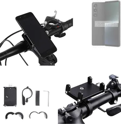 Produktbild von K-S-Trade Handyhalterung für das Fahrrad kompatibel mit Sony Xperia 1 V Halter Lenkstange Fahrradhalterung Motorrad Bike Mount Befestigung Smartphone