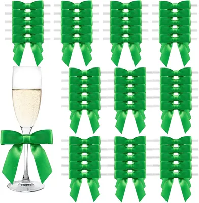 Immagine prodotto di Nastri decorativi verdi, autoadesivi, confezione da 50 pezzi, dimensioni 6,3 x 5,5 cm, ideali per decorazioni di feste
