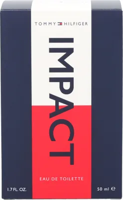 A close-up of a Tommy Hilfiger Impact Eau de Toilette box.