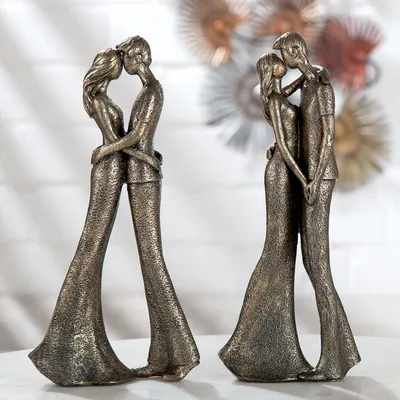 Immagine prodotto di Casablanca Figur, Paar, "Romantik", Kunstharz, bronzefarben 2er Set wie abgebildet L. 4,5 cm, B. 13 cm, H. 30 cm 37071
