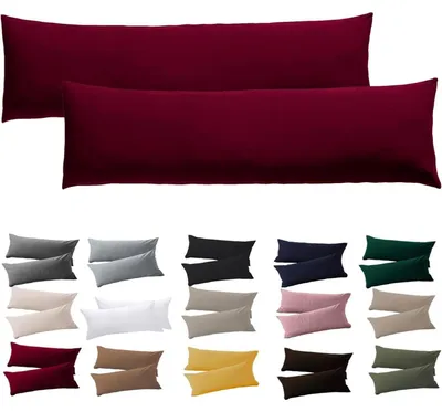 Immagine prodotto di Cuscini per chi dorme su un lato, confezione da 2, dimensioni 40 x 145 cm, colore rosso, in microfibra, con cerniera