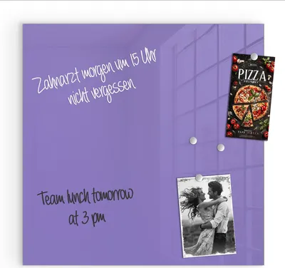 Produktbild von Magnettafel 30x30cm Pinnwand Whiteboard beschreibbar - Violetter Hintergrund I