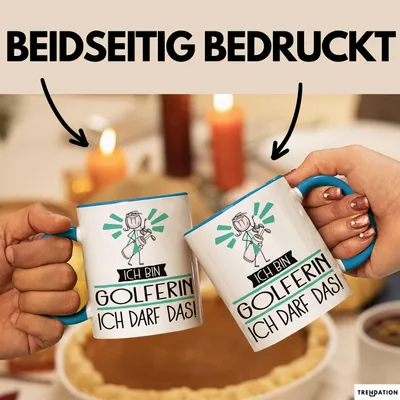 Produktbild von Geschenk für Golferin Tasse Lustige Geschenkidee Geburtstag Ich Bin Golferin Ich Darf Das (Blau)