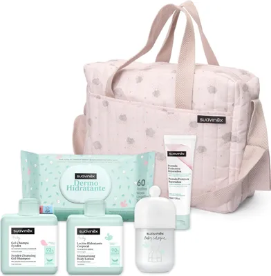 Produktbild von SUAVINEX Suavinex Gel-Shampoo Syndet 300 ml + Feuchtigkeitsspendende Lotion 300 ml + Intensive Windelsalbe 75 ml + New Baby Cologne 100 ml + Feuchtigkeitsspendende Tücher 72 Stück, 5 Produkte, Bär