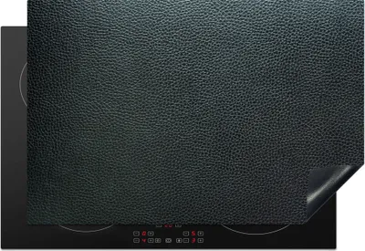 Produktbild von KitchenYeah© Herdabdeckplatte Leder - Textur - Schwarz - Grün - Hell , 77x51cm, Küche Deko, Glaskeramikkochfeld Herdabdeckung, Abdeckplatte fùr Kochfeld