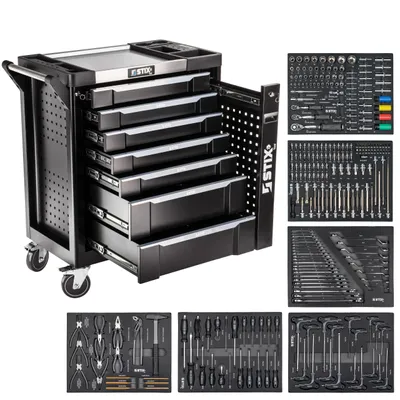 Produktbild von STIX Werkstattschrank, Werkzeugwagen, 7 Schubladen, inklusive Werkzeuge, UltimatePro B7/TS1