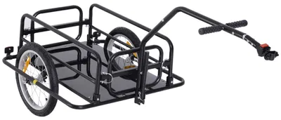 Imagen del producto de Remolque de Carga para Bicicleta Plegable con 2 Ruedas Reflectores Seguros Carga 40 kg 155x71,5x77 cm Negro