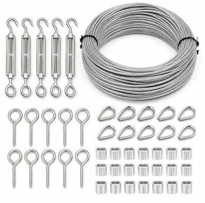 Productafbeelding van Coated Stalen Kabel met Oogjes, 30m