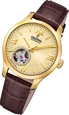 Immagine prodotto di Festina orologio da donna automatico F20491/1 Elegante orologio da polso in pelle marrone UF20491/1