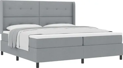 Immagine prodotto di vidaXL Letto a molle con materasso grigio chiaro 200 x 200 cm in tessuto