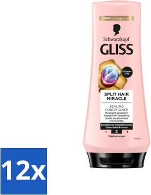 Obrázok produktu pre Gliss - Hair Repair - Zázračný kondicionér proti štiepeniu vlasov - 200 ml - 12 kusov