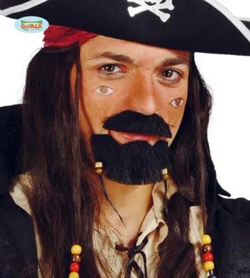 Productafbeelding van Zwarte piratenbaard met parels voor heren