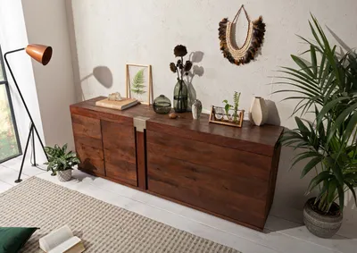 Produktbild von MASSIVMOEBEL24 Sideboard Mango 200x45x75 braun lackiert Amsterdam #30
