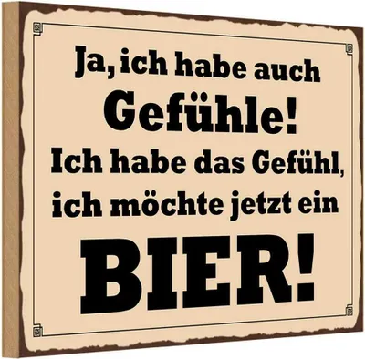 Produktbild von vianmo Holzschild 20x30 cm habe Gefühl ich möchte ein Bier Spruch Zitat