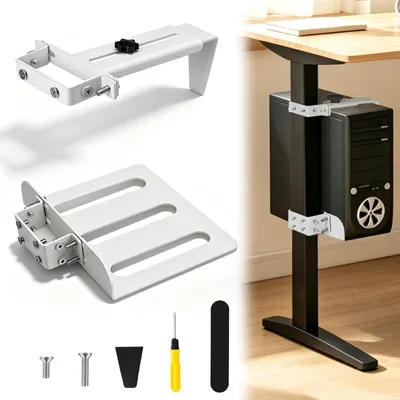 Image de Support réglable pour ordinateur, à fixer sous le bureau, sans perçage