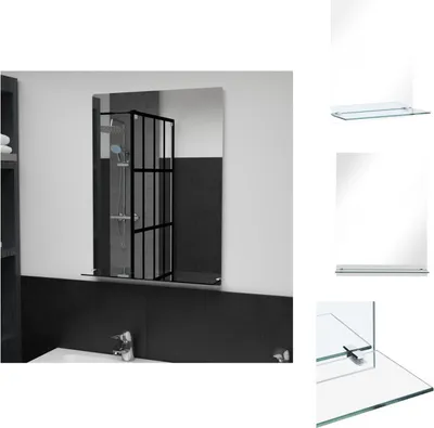 Image de vidaXL Miroir mural avec étagère 50×70 cm verre trempé - miroir