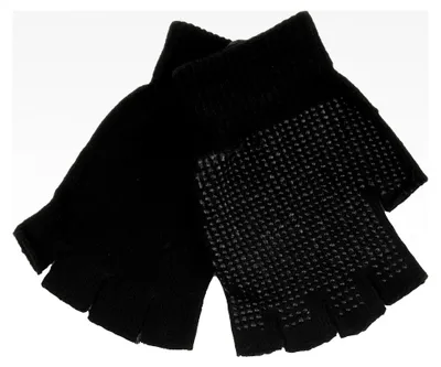 Produktbild von Fingerlose Handschuhe mit Handflächengriff, Schwarz, Einheitsgröße