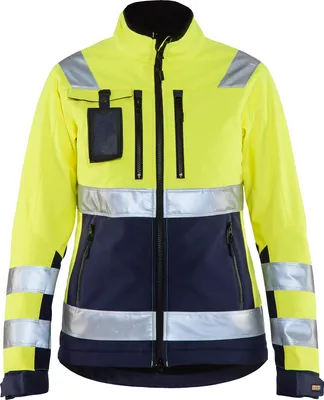 Produktbild von Blakläder Damen High Vis Softshell Jacke 4902 2517 in div. Farben, Farbe:gelb/marineblau, Größe:XS